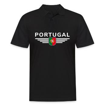 I Love Portugal, conception de tenue de t-shirt - Polo Homme - noir - Devant - Kai (181cm)