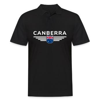Canberra Australien T-Shirt für Fans und Liebhaber - Männer Poloshirt - Schwarz - Vorne - Kai (181cm)