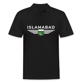 Islamabad Design – Capital City Style - Men's Polo Shirt - black - Front - Kai (181cm)