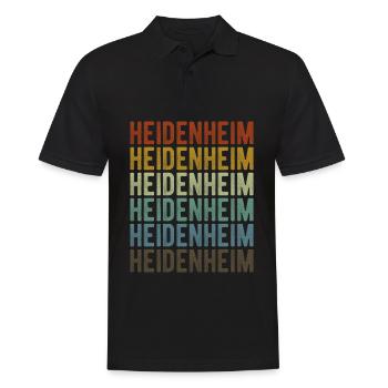 Heidenheim Stadt Retro Vintage - Männer Poloshirt - Schwarz - Vorne - Kai (181cm)