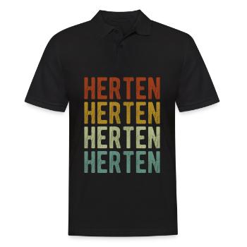 Herten Stadt Retro Vintage - Männer Poloshirt - Schwarz - Vorne - Kai (181cm)