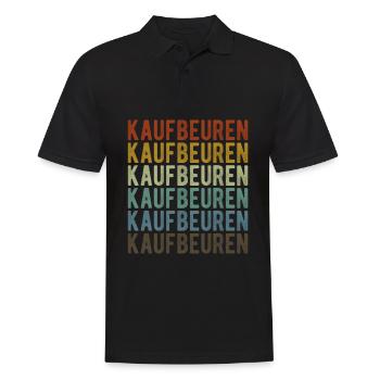Kaufbeuren Stadt Retro Vintage - Männer Poloshirt - Schwarz - Vorne - Kai (181cm)