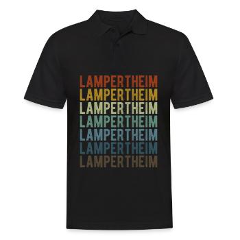 Lampertheim Stadt Retro Vintage - Männer Poloshirt - Schwarz - Vorne - Kai (181cm)