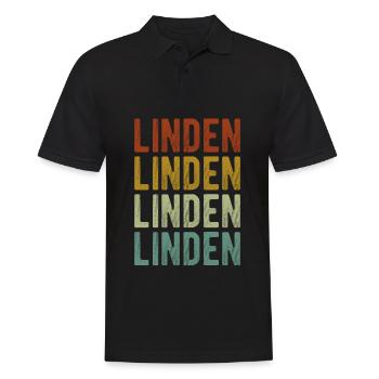 Linden City Rétro Vintage - Polo Homme - noir - Devant - Kai (181cm)