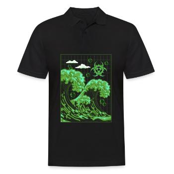 Biopunk Big Wave Before Kanagawa Biopunk Aesthetics - Men's Polo Shirt - black - Front - Kai (181cm)