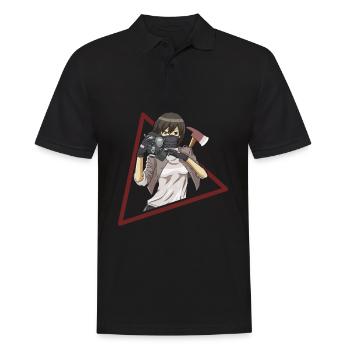 Zombiecore Aesthetic Anime Girl Mask - Men's Polo Shirt - black - Front - Kai (181cm)