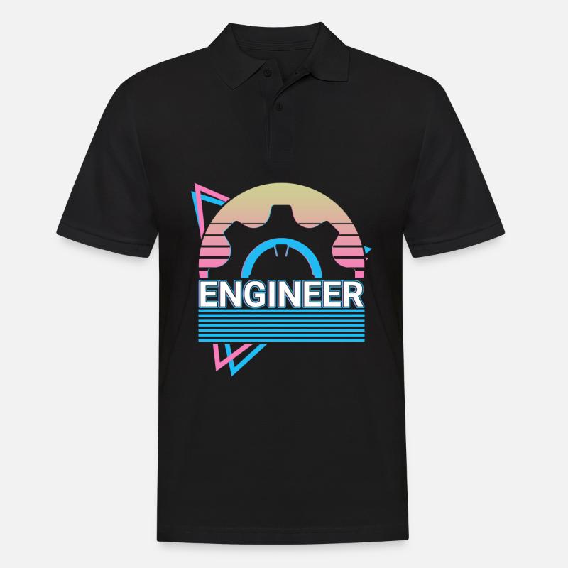 Ingenieur Engineering Retro - Männer Poloshirt - Schwarz