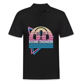 Sound Engineer Sound Engineering Retro - Men's Polo Shirt - black - Front - Kai (181cm)