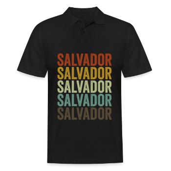 Salvador Brésil Rétro Vintage - Polo Homme - noir - Devant - Kai (181cm)