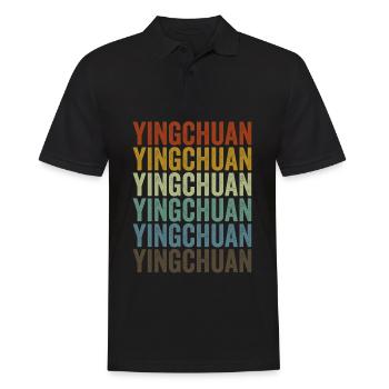 Yingchuan Chine Rétro Vintage - Polo Homme - noir - Devant - Kai (181cm)