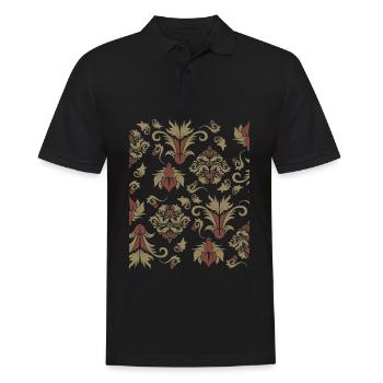 Baroque Aesthetic Pattern Old Vintage Grunge - Männer Poloshirt - Schwarz - Vorne - Kai (181cm)
