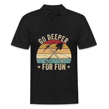 Drôle de géologue à la chasse aux pierres - Polo Homme - noir - Devant - Kai (181cm)