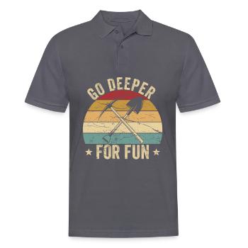 Drôle de géologue à la chasse aux pierres - Polo Homme - charbon - Devant - Nico (186cm)