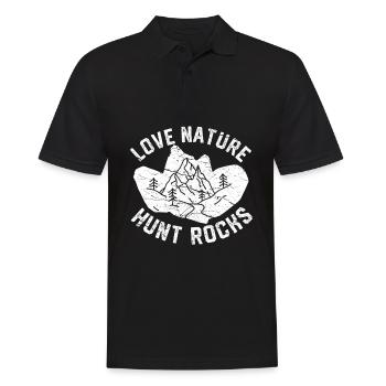 Drôle de géologue à la chasse aux pierres - Polo Homme - noir - Devant - Kai (181cm)