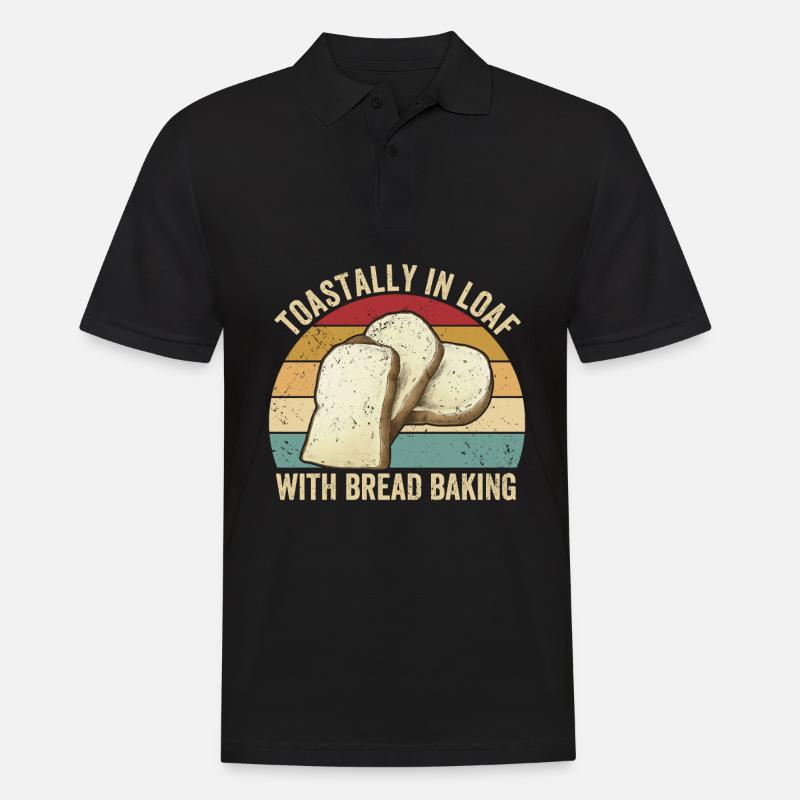 Funny bread baker - Men's Polo Shirt - black