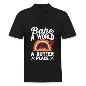 Lustiger Brotbacken-Bäcker - Männer Poloshirt - Schwarz - Vorne - Kai (181cm)