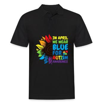 Autismus-Bewusstsein Sonnenblume - Männer Poloshirt - Schwarz - Vorne - Kai (181cm)
