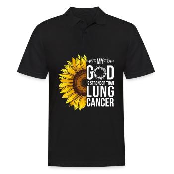Lungenkrebs Awareness Sonnenblume - Männer Poloshirt - Schwarz - Vorne - Kai (181cm)