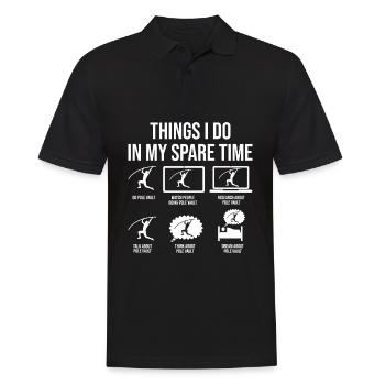 Lustiger Stabhochsprung Stabhochsprung - Männer Poloshirt - Schwarz - Vorne - Kai (181cm)