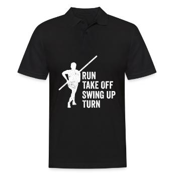 Lustiger Stabhochsprung Stabhochsprung - Männer Poloshirt - Schwarz - Vorne - Kai (181cm)