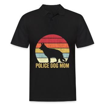 Policier Chien Police Vintage - Polo Homme - noir - Devant - Kai (181cm)