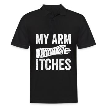 Gebrochener Arm - Männer Poloshirt - Schwarz - Vorne - Kai (181cm)