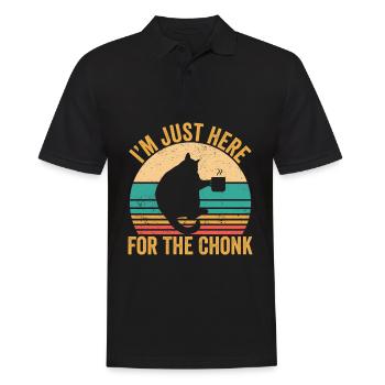 Chonk Meme Cat I'm Just Here for the Chonk - Men's Polo Shirt - black - Front - Kai (181cm)
