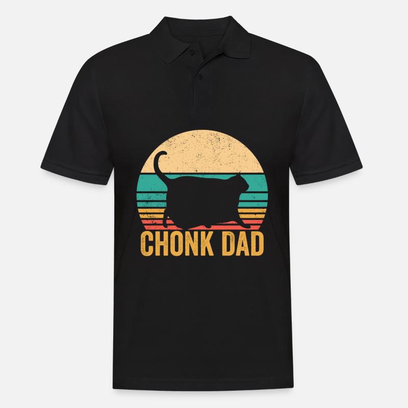 Chonk Meme Chat Chonk Papa - Polo Homme - noir