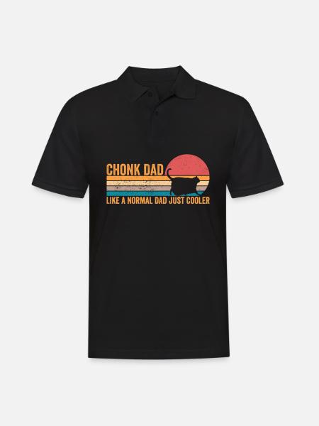 Chonk Meme Cat - Men's Polo Shirt - black