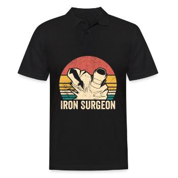 Iron Surgeon Schweißer Schweißen Vintage - Männer Poloshirt - Schwarz - Vorne - Kai (181cm)