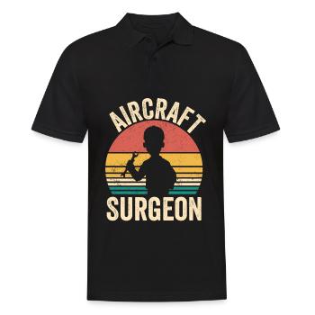 Aircraft Surgeon Aviation Cool Aerospace Vintage - Men's Polo Shirt - black - Front - Kai (181cm)