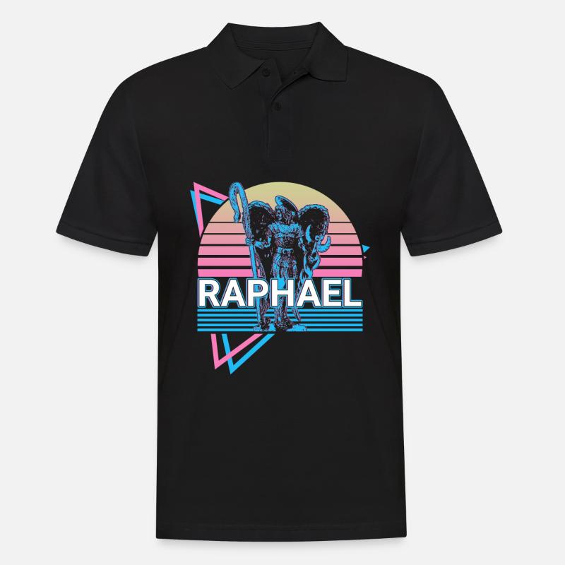 Raphael Erzengel Retro - Männer Poloshirt - Schwarz