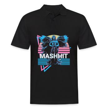 Mashḥit Ange destructeur rétro - Polo Homme - noir - Devant - Kai (181cm)