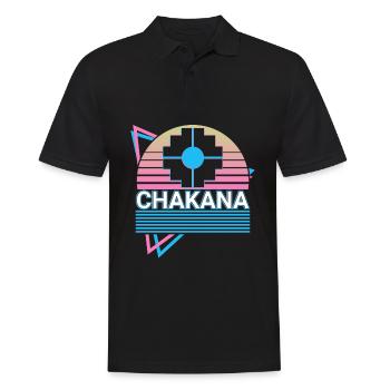 Chakana Inka Kreuz Retro - Männer Poloshirt - Schwarz - Vorne - Kai (181cm)