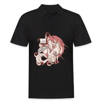Cyborg Kitsune Nine-tailed Fox Cyber Aesthetic - Men's Polo Shirt - black - Front - Kai (181cm)
