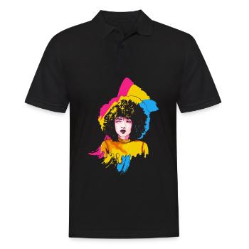 Afro Girl Pansexual Flag Black History M - Polo Homme - noir - Devant - Kai (181cm)