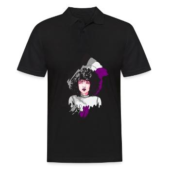 Afro Fille Asexuée Drapeau Noir Histoire Mel - Polo Homme - noir - Devant - Kai (181cm)