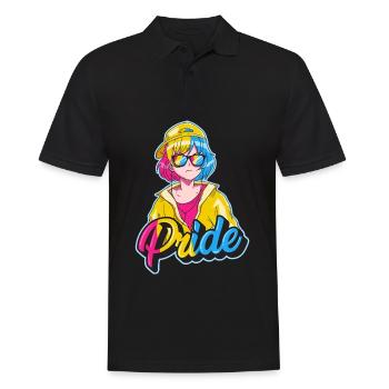 Pansexual Pride Japanese Cool Anime Girl Pan - Men's Polo Shirt - black - Front - Kai (181cm)