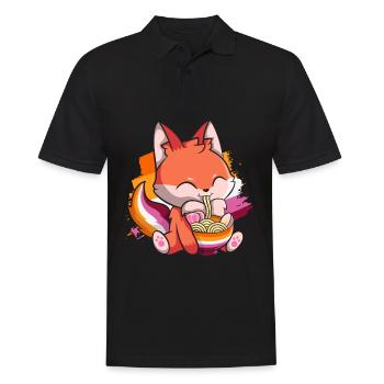 Lesbian Pride Gay Kawaii Fox Ramen Noodles Le - Polo Homme - noir - Devant - Kai (181cm)