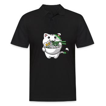 Demiromantic Pride Kawaii Cat Ramen Noodles - Polo Homme - noir - Devant - Kai (181cm)