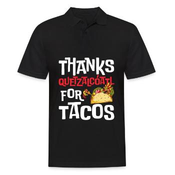 Drôle de tacos Quetzalcoatl Serpent Aztèque Dan - Polo Homme - noir - Devant - Kai (181cm)