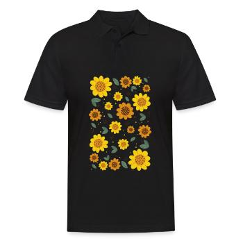 Bloomcore Esthétique Tournesols Flowercore Cott - Polo Homme - noir - Devant - Kai (181cm)