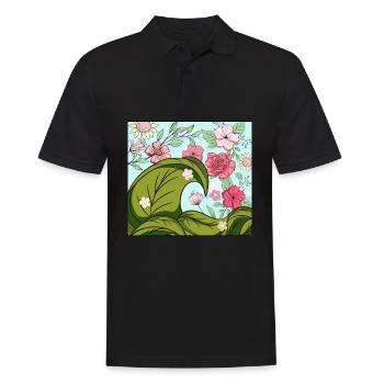 Bloomcore Aesthetic Big wave off Kanagawa Cotta - Men's Polo Shirt - black - Front - Kai (181cm)
