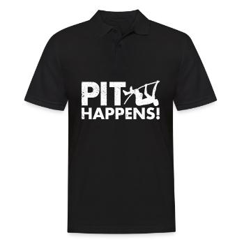 Funny Pole Vaulting Stabhochsprung PIT Happens! - Männer Poloshirt - Schwarz - Vorne - Kai (181cm)