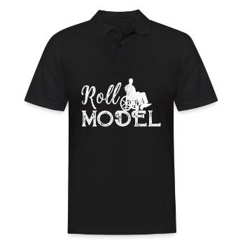 Funny Paraplegic Handicap Wheelchair Cross-sectional Category - Men's Polo Shirt - black - Front - Kai (181cm)