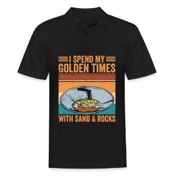 Lustige Goldwäscher Goldsucher Goldgräber Bagger - Männer Poloshirt - Schwarz - Vorne - Kai (181cm)