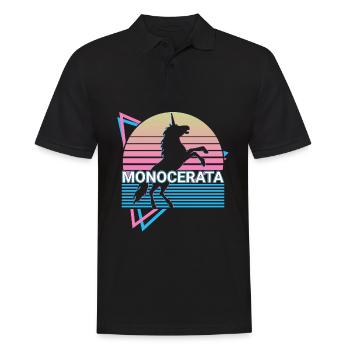 Licorne monocerata Créature mythique grecque M - Polo Homme - noir - Devant - Kai (181cm)