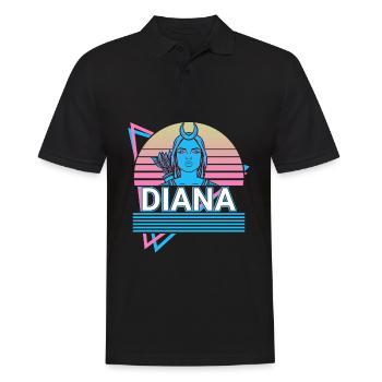Diana Déesse Ancienne Mythologie Romaine Rétro - Polo Homme - noir - Devant - Kai (181cm)