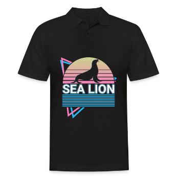 Lion de mer Rétro - Polo Homme - noir - Devant - Kai (181cm)