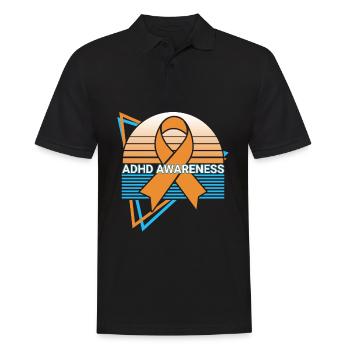 Adhd Awareness Retro - Männer Poloshirt - Schwarz - Vorne - Kai (181cm)